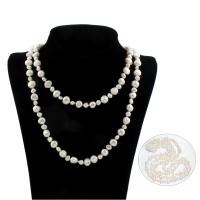 Пресноводные перлы ожерелье цепи свитера, Пресноводные жемчуги, Стиль Барокко, Женский, Много цветов для выбора, 9-10mm, 6-7mm, Продан через Приблизительно 45.5 дюймовый Strand