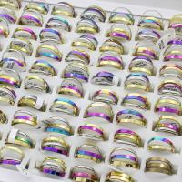Модные кольца, цинковый сплав, Другое покрытие, смешанный размер кольца & Женский, разноцветный, не содержит свинец и кадмий, 20x6mm-18x5mm, размер:6-9, 100ПК/Box, продается Box