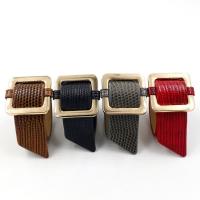 PU Leather Cord Bracelets with Zinc Alloy gold color plated adjustable & for woman 28mm Sold Per Approx 9.6 Inch Strand