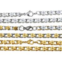 Stainless Steel Chain halskæde, forgyldt, Unisex, flere farver til valg, 7x5mm, Solgt Per Ca. 21 inch Strand