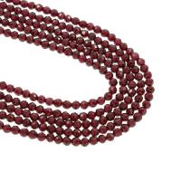 Natürlicher Granat Perlen, rund, verschiedene Größen vorhanden, Bohrung:ca. 1mm, verkauft per 15.5 ZollInch Strang