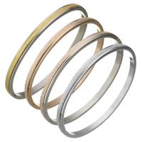 Stainless Steel Bangle, plated, Unisex & stardust, more colors for choice, 4mm, Inner Diameter:Approx 58x51mm, Sold By PC