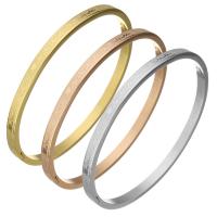 Stainless Steel Bangle, plated, Unisex & with heart pattern, more colors for choice, 4mm, Inner Diameter:Approx 59x51mm, Sold By PC
