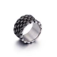 Titanium Steel Finger Ring & for man & blacken 12mm Sold By PC