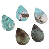 Natural Turquoise Pendant, Teardrop, more colors for choice, 27x42x6mm, Hole:Approx 1mm, 5PCs/Bag, Sold By Bag