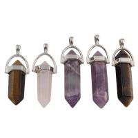Gemstone Pendants Jewelry, with Tibetan Style, different materials for choice, Hole:Approx 3.5mm, 5PCs/Bag, Sold By Bag