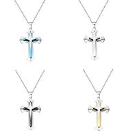 316L Stainless Steel Necklace, Cross, plated, oval chain & for man, more colors for choice, 32x53mm, Sold Per Approx 19.7 Inch Strand