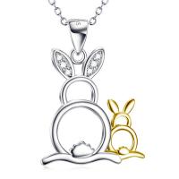 Cubic Zircon Micro Pave 925 Sterling Silver Necklace Rabbit plated oval chain & micro pave cubic zirconia & for woman & hollow nickel lead & cadmium free Sold Per Approx 18 Inch Strand