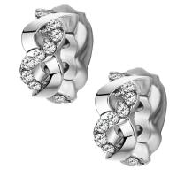Zinc Alloy European Beads platinum color plated without troll & with rhinestone lead & cadmium free 8-12mm Approx 4-4.5mm Sold By Bag