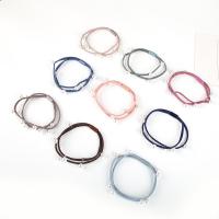 Ponytail Holder nylon elastic cord with ABS Plastic Pearl & Copper Coated Plastic 50mm Sold By Bag