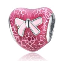 Zinc Alloy European Beads Heart platinum color plated without troll & enamel lead & cadmium free 10mm Approx 4-4.5mm Sold By Bag