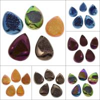 agate quartz de glace Pendentif, larme, plus de couleurs à choisir, 23x30x6mm-28x31x11mm, Trou:Environ 1mm, Vendu par PC