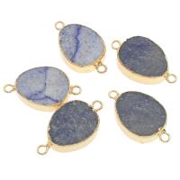 Gemstone Connector, Sodalite, with Tibetan Style, Teardrop, 1/1 loop, 36x20x7mm, Hole:Approx 2.5mm, Sold By PC