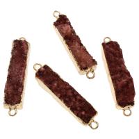 Ice Quartz Agate Connector with Zinc Alloy Rectangle druzy style & 1/1 loop Approx 2.5mm Sold By PC