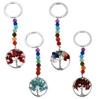 Bag Purse Charms Keyrings Keychains, Brass, with Gemstone, platinum color plated, different materials for choice, 112mm, 30mm, 29x34mm, 6mm, Sold By PC