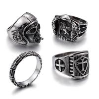 Titanium Steel Finger Ring, different size for choice & different styles for choice & for man & blacken, 5mm, Sold By PC