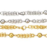 Halskette, Edelstahl, plattiert, kompulizierte Kette & unisex, keine, 20x8mm, 6x6mm, verkauft per ca. 22 ZollInch Strang
