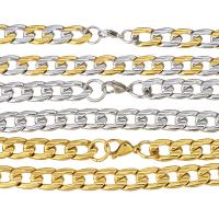 Stainless Steel Chain Necklace plated Unisex & curb chain Sold Per Approx 24 Inch Strand