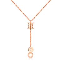 Collar de acero inoxidable de la joyería, con 6cm extender cadena, chapado en color rosa dorada, cadena oval & para mujer, 7x35mm, Vendido para aproximado 16.5 Inch Sarta