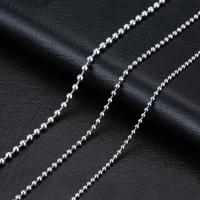 Titanium Steel Chain Necklace, Round, silver color plated, Unisex & different size for choice & ball chain, Sold By Strand
