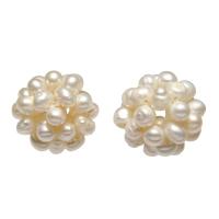 Ball Cluster Tenyésztett gyöngy Gyöngyök, Édesvízi gyöngy, Kerek, kevert színek, 20mm, 4PC-k/Bag, Által értékesített Bag