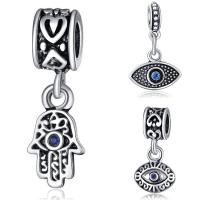 European Style Tibetan Style Dangle Beads, antique silver color plated, different styles for choice & without troll & with rhinestone, lead & cadmium free, 10-30mm, Hole:Approx 4-4.5mm, 20PCs/Bag, Sold By Bag