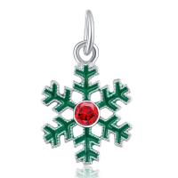 European Style Zinc Alloy Dangle Beads Snowflake platinum color plated without troll & enamel & with rhinestone lead & cadmium free Approx 4-4.5mm Sold By Bag