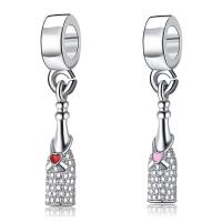 European Style Zinc Alloy Dangle Beads Bottle platinum color plated without troll & enamel lead & cadmium free 10-30mm Approx 4-4.5mm Sold By Bag