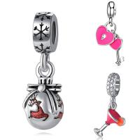 European Style Zinc Alloy Dangle Beads plated & without troll & enamel lead & cadmium free 10-30mm Approx 4-4.5mm Sold By Bag