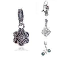 European Style Zinc Alloy Dangle Beads plated & without troll & enamel & with rhinestone lead & cadmium free 10-30mm Approx 4-4.5mm Sold By Bag