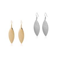 Zinc Alloy Drop Earrings iron earring hook Leaf plated for woman & frosted lead & cadmium free Sold By Pair