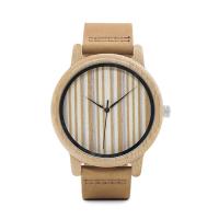 PU Leather, with Wooden Dial & Glass & Stainless Steel, Life water resistant & Unisex & adjustable, original color, 44mm, 20mm, Length:Approx 8.5 Inch, Sold By PC