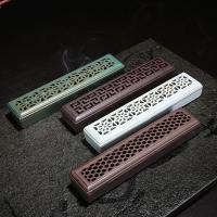 Traditional Ceramic Inserted Burner Incense Seat, Porcelain, Rectangle, half handmade, more colors for choice, 240x50x32mm, Sold By PC
