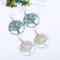 Stainless Steel Drop Earring iron earring hook Tree painted for woman 40mm Sold By Pair