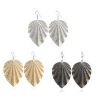 Zinc Alloy Drop Earrings iron earring hook Leaf plated for woman lead & cadmium free Sold By Pair