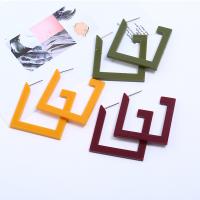 Acrylic Jewelry Earring, stainless steel post pin, for woman, more colors for choice, 60mm, Sold By Pair