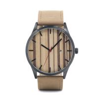 BOBOBIRD® Unisex Watch PU Leather with Glass & Wood & Stainless Steel Janpanese watch movement Life water resistant & adjustable black ionic 45mm 24mm Approx 7-9 Inch  Sold By PC