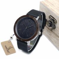PU Leather, with Wooden Dial & Glass & Stainless Steel, Life water resistant & Unisex & adjustable, original color, 43mm, 20mm, Length:Approx 9.5 Inch, Sold By PC