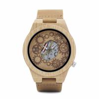 PU Leather, with Wooden Dial & Glass & Stainless Steel, Life water resistant & Unisex & adjustable, original color, 45mm, 22mm, Length:Approx 8.5 Inch, Sold By PC