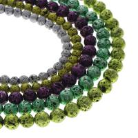 Natürliche Lava Perlen, rund, verschiedene Größen vorhanden, keine, Bohrung:ca. 1mm, verkauft per ca. 14.9 ZollInch Strang