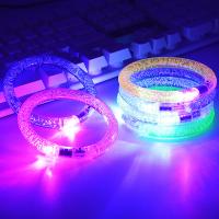 plástico Pulseira de bolha LED, moldagem por injecção, unissex, cores misturadas, 10mm, Diametro interno:Aprox 85mm, comprimento Aprox 10.5 inchaltura, 10PCs/Bag, vendido por Bag