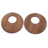 Wood Pendants, Donut, 49x4mm, Hole:Approx 3mm, 100PCs/Bag, Sold By Bag