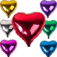 Надувные шарики, Алюминиевая фольга, Сердце, Много цветов для выбора, 56mm, продается PC