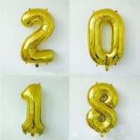 Balloons, Aluminum Foil, Number, different styles for choice, gold, 165mm, Sold By PC