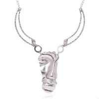 Zinklegierung Schmuck Halskette, mit Verlängerungskettchen von 5cm, plattiert, für Frau, keine, frei von Blei & Kadmium, 80x40mm, verkauft per ca. 17.5 ZollInch Strang