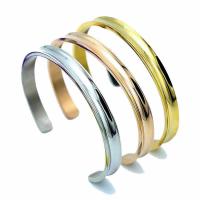 Titanium Steel Cuff Bangle, plated, for woman, more colors for choice, 7mm, Inner Diameter:Approx 65mm, Length:Approx 8 Inch, Sold By PC