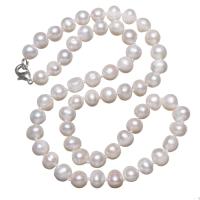 Natural Freshwater Pearl Necklace brass lobster clasp Potato for woman white 6-8mm Sold Per Approx 16.5 Inch Strand