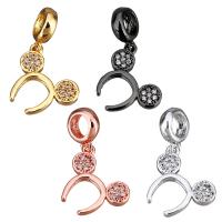 Cubic Zirconia Micro Pave Brass Pendant plated micro pave cubic zirconia & without troll 24mm Approx 4.5mm Sold By Lot