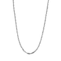 Cadena del collar de plata esterlina 925, plata de ley 925, Con caja de embalaje & longitud diferente para la opción & Cadena de Singapur, 2x0.20mm, Vendido por Sarta