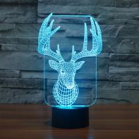 Night Led Light Beside 3D Lamp , Acrylic, with ABS Plastic, Animal, Different Shape for Choice & with USB interface & with LED light & change color automaticly & different styles for choice, Sold By PC